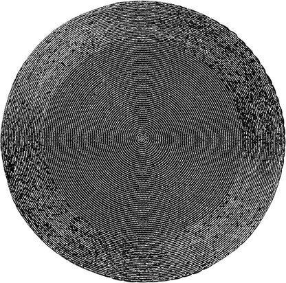 Lightnpro Round Black Beaded Placemats Set of 4 - Handcrafted Decorative Table Chargers - Elegant Farmhouse Table Mats for Dining, Holiday Dinner, Parties, Wedding & Home Décor - 13 Inch Black