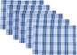 Urban Villa Christmas Placemats Snow Blue Color Checked 100% Cotton Fused Placemats 14''x 20'' Over Sized Set of 6 Use Heavier Quality Christmas Special placemats Quality