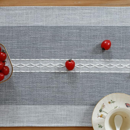 NEWISHER Farmhouse Braided Striped Embroidery Small Table Runner 36 inches | - Image 4