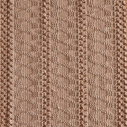 Macrame Style Boho Table Runner, 12x72 Inch Taupe | Woven Boho Table Runner - Image 6
