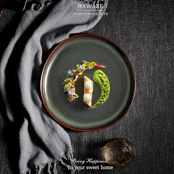 HaWare Stoneware Dinner Plates Set of 6, Reactive Glaze Dinnerware - Image 7