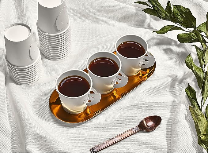 King Zak Disposable Espresso Paper Cup - 4 oz | Cream Color | Pack of 1000 - Image 4