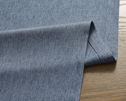 Basic Linen Style Table Runner, 14x90 Inch Navy Blue | Mitered Corner Design - Image 6