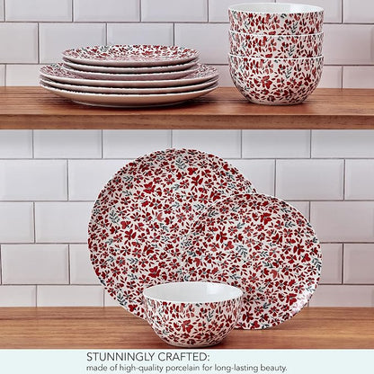 Pfaltzgraff Radiant Blossom 12 Piece Floral Stoneware Dinnerware Plate Bowl - Image 6