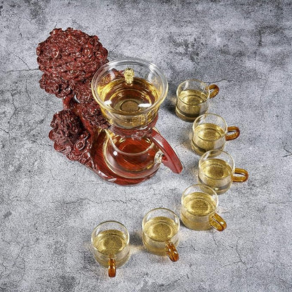 Zurucily Glass Teapot Set with Infuser Semi Automatic Tea Set Magic Teapot - Image 5