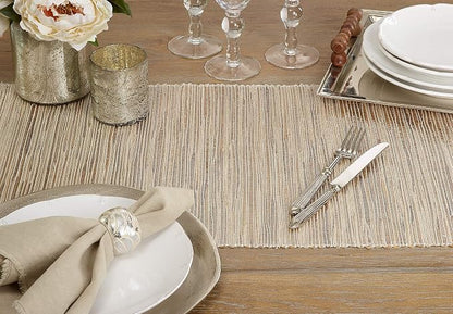 Saro Lifestyle Melaya Collection Shimmering Woven Nubby Table Runner - Image 4