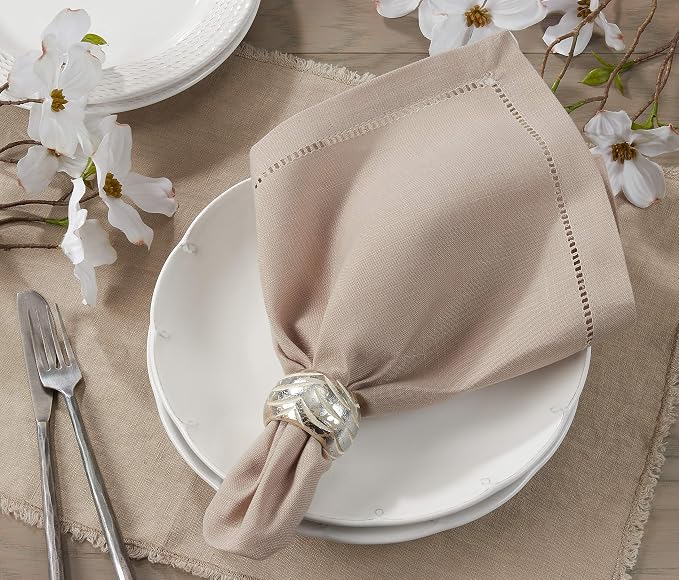 SARO LIFESTYLE Hemstitched Border Dinner Napkin - Image 5