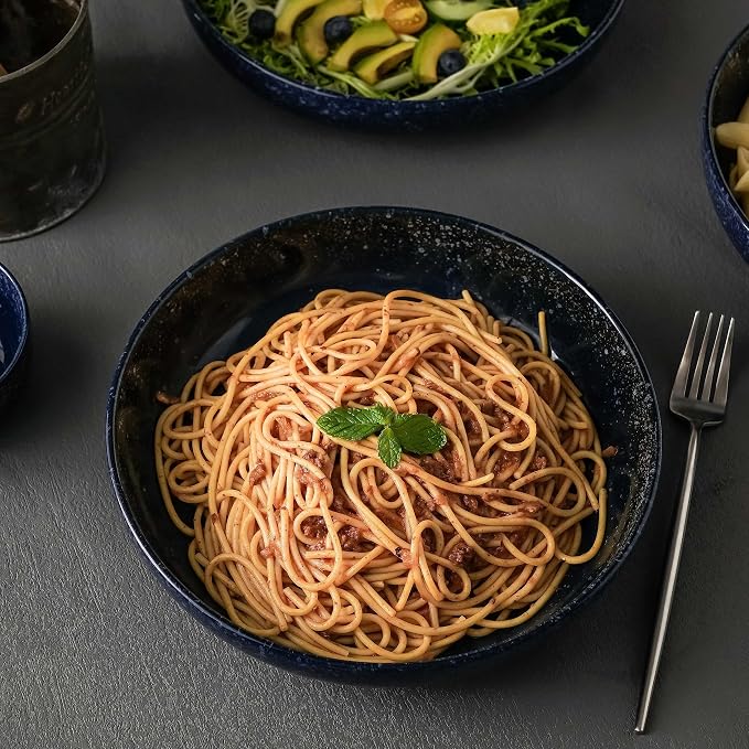 S&Q'S CERAMICS Large Serving Bowls Set of 4, 65 ounce Large Salad Bowls - Image 3