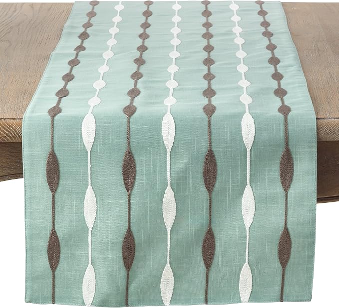 Saro Lifestyle Modern Embroidered Design Table Runner - Image 2