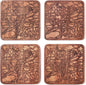 Prague Map Coaster by O3 Design Studio, Set Of 4, Sapele Wooden Coaster With City Map, Handmade