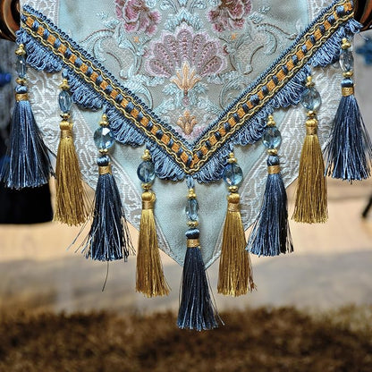 Luxury Velvet Blue Table Runner 120 Inches Long - Image 4