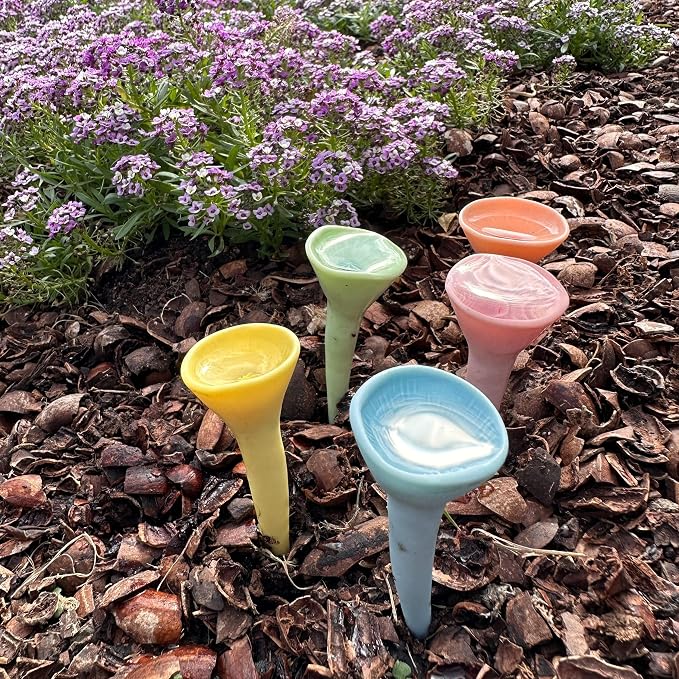 5 Pack, Bee Watering Station, Handmade Porcelain, Bee and Butterfly Feeder - Image 6