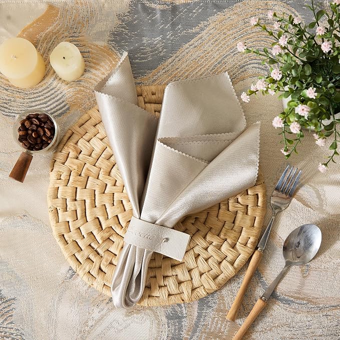 Light White Napkin Rings Set of 6 – Elegant Leather Napkin Ring Holders - Image 3