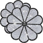 Washable Waterproof Diamond Circle Placemats for Round Tablescape Decor for Dinner and Kitchen Bling Placemats for Weddings & Special Events -2 PCS (Silver and Black)
