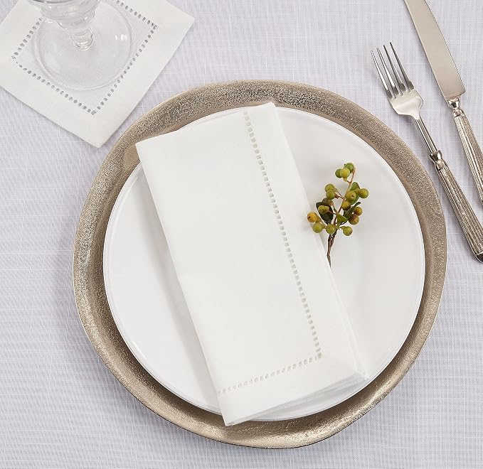 SARO LIFESTYLE Hemstitched Border Dinner Napkin - Image 4