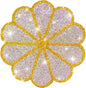 Washable Waterproof Diamond Circle Placemats for Round Tablescape Decor for Dinner and Kitchen Bling Placemats for Weddings & Special Events (Yellow)