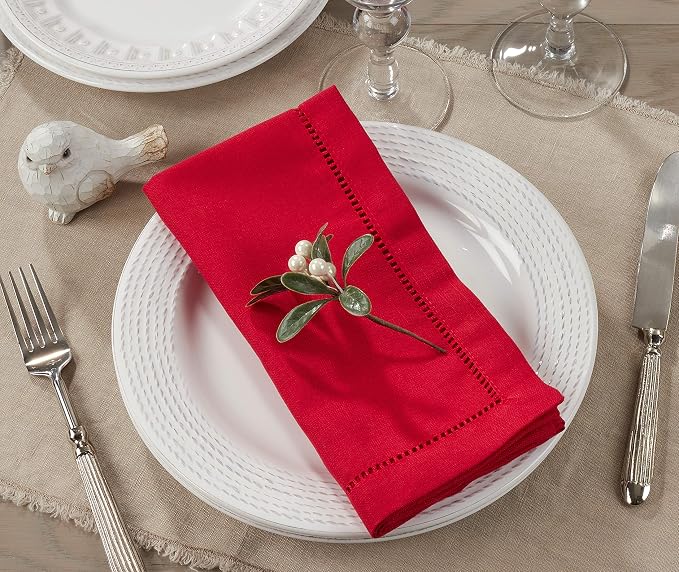 SARO LIFESTYLE Hemstitched Border Dinner Napkin - Image 2