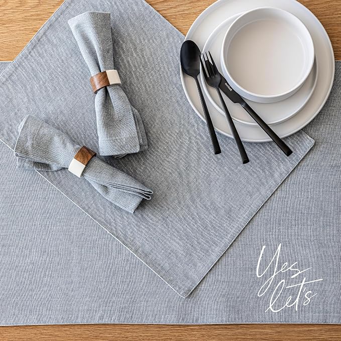 Over&Back 18x108 Woven Chambray Cotton Table Runner - Image 6