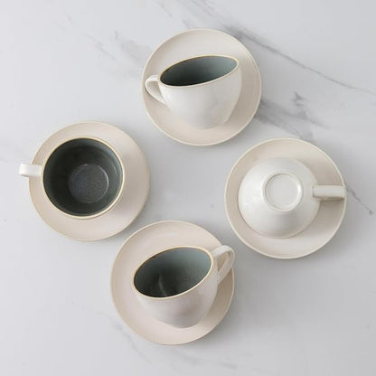 Stackable Cappuccino Cup Set of 4 Activated-Glazed Ceramic Coffee Cup | Ceramic - Image 9