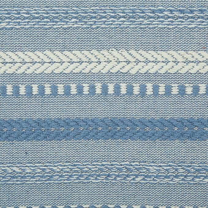 DII Farmhouse Braided Stripe Table Runner Collection, Stonewash Blue - Image 3