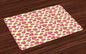 Ambesonne Strawberry Place Mats Set of 4, Tropical Summer Fruit Pattern Strawberry with Traditional Paisley Motifs, Washable Fabric Placemats for Dining Table, Standard Size, Dark Pink