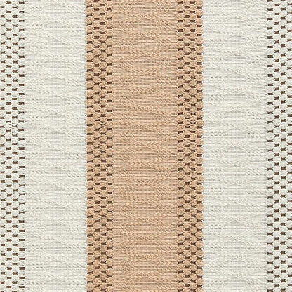 Macrame Style Bicolor Stitching Table Runner 14x108in Beige | Woven Boho Table - Image 6