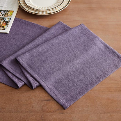 Rustic Cotton Linen Table Runner, 13x108 Inches Purple | Farmhouse Style Linen - Image 2