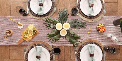 DII Woven Basic Tabletop Collection Chevron Table Runner, Tango Red - Image 5