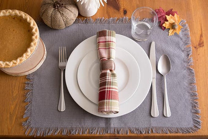 DII Everyday Collection, Fringed Solid Tabletop, Placemat Set, 6 Piece - Image 6
