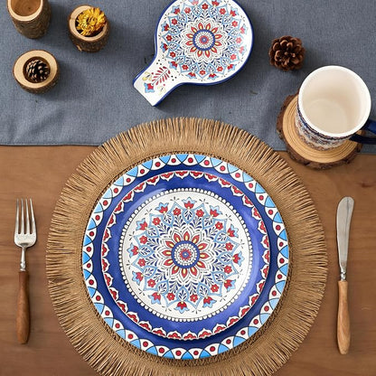 Bico Boho Totem Salad Plates Set of 4, 8.75 Inch Ceramic Dessert Plates - Image 6