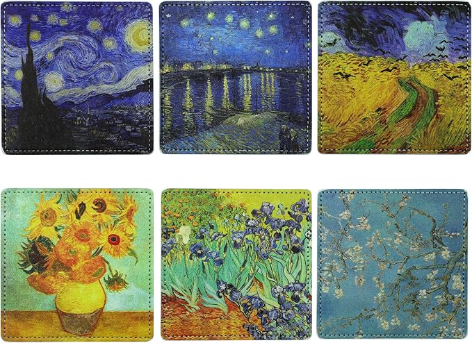 Artistic Coasters Square Leather Drinks Coaster Set - Image 2