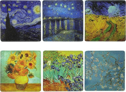 Artistic Coasters Square Leather Drinks Coaster Set - Image 2