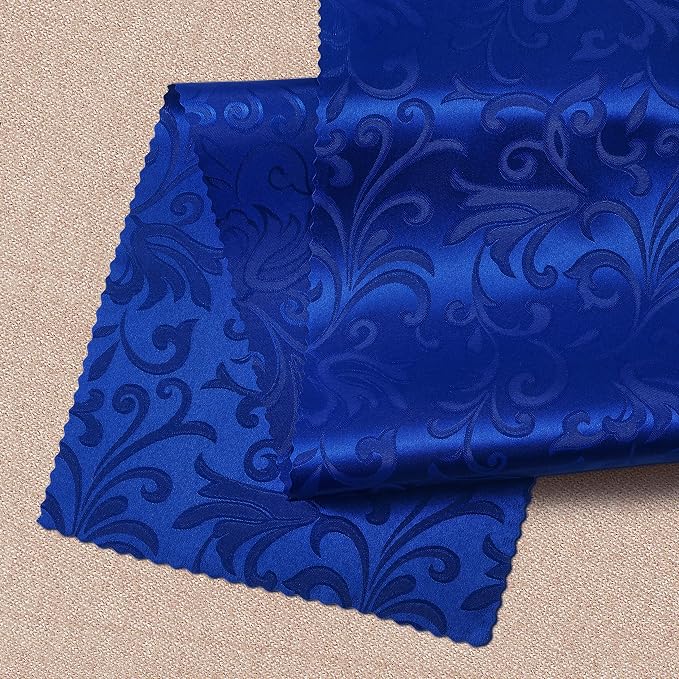 Manyshofu Royal Blue Jacquard Satin Table Runner 12x108 - Image 7