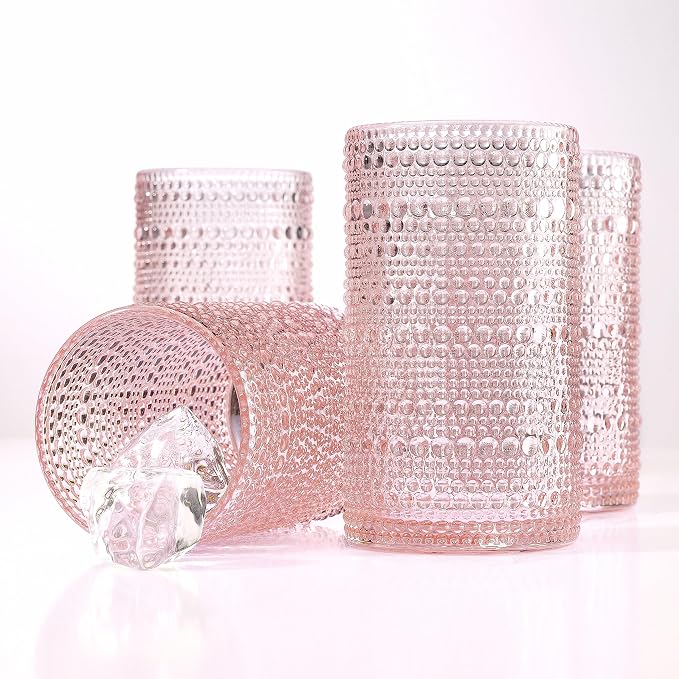 Glaver's Hobnail Drinking Glasses, Beaded Drinking Glasses, Bubble Glasses - Image 3