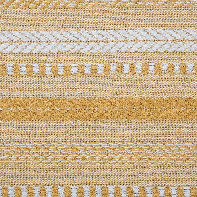 DII Farmhouse Braided Stripe Table Runner Collection, Honey Gold - Image 3