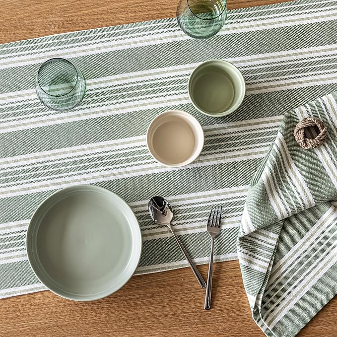 Over&Back 18x90 Woven Striped Table Runner - Image 9