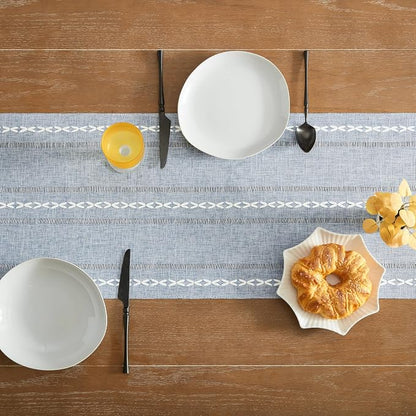 Hemstitched Farmhouse Table Runner, Cotton Linen Table Runners 48 Inches Long - Image 4