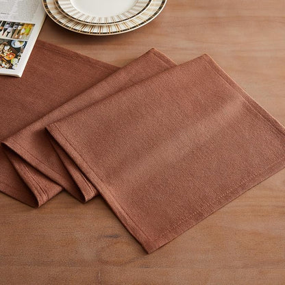 Rustic Cotton Linen Table Runner, 13x108 Inches Terracota | Farmhouse Style - Image 2