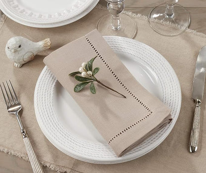 SARO LIFESTYLE Hemstitched Border Dinner Napkin - Image 4