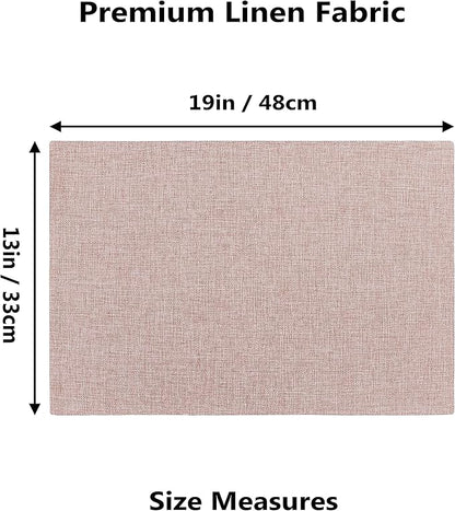 Home Brilliant Placemats Set of 6 Pink Apricot Table Place Mats for Women Wedding Valentines Decoration Blush Placemats Washable Place Mats for Dining Kitchen Restaurant Table, Pink