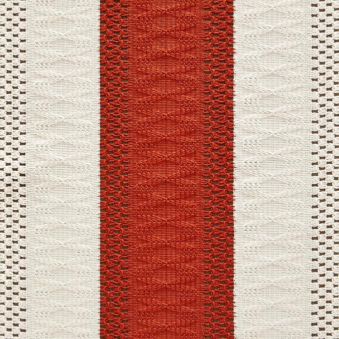 Macrame Style Bicolor Stitching Table Runner 14x60in Orange | Woven Boho Table - Image 6