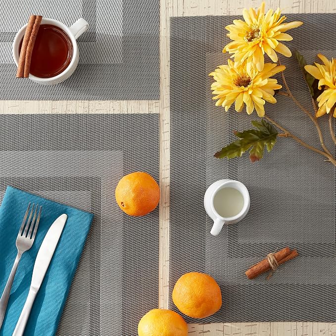 DII PVC Tabletop Collection Woven Indoor/Outdoor, Placemat Set, 6 Piece - Image 4
