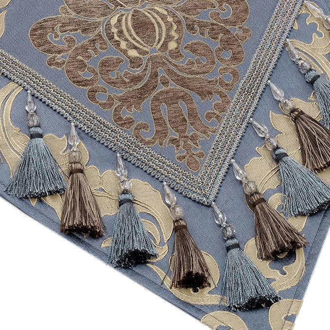 Loom and Mill Luxury Damask Table Runner 72 Inches Long, 13x72 in - Image 5