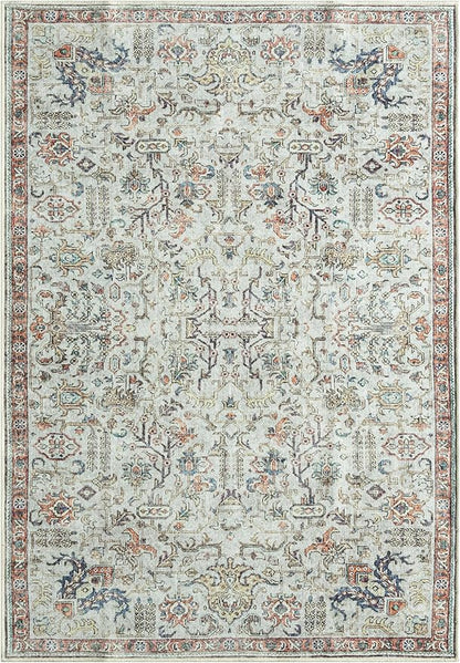 Keen Home Design 10x14 Rug - Machine Washable Area Rug with Non-Slip Backing, Ideal for Living Room, Dining Room, Bedroom - Vintage, Easy Clean, Durable, Low Pile Rug - (9'7" x 14')