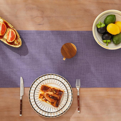 Rustic Cotton Linen Table Runner, 13x60 Inches Purple | Farmhouse Style Linen - Image 5
