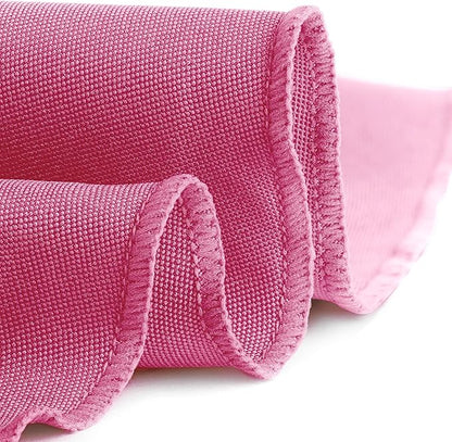 Gee Di Moda Round Tablecloth - 90 Inch Fuchsia Round Table Cloth for 30 to 60 Inch Round Tables - Heavy Duty Washable Fabric - for Buffet Table, Holiday Party, Dinner, Wedding & Baby Shower
