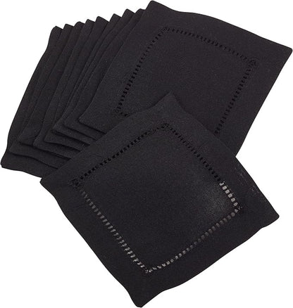 SARO LIFESTYLE Hemstitched Border Cocktail Napkin by SaroLifestyle