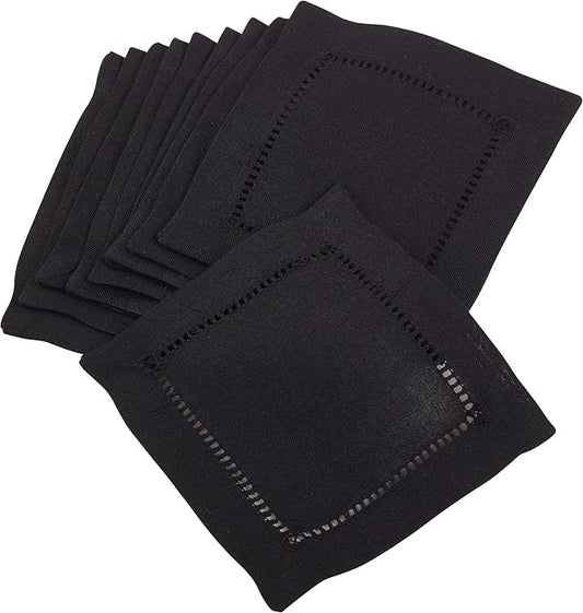 SARO LIFESTYLE Hemstitched Border Cocktail Napkin by SaroLifestyle