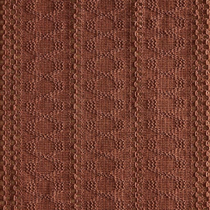 Macrame Style Boho Table Runner, 12x60 Inch Terracotta | Woven Boho Table Runner - Image 6