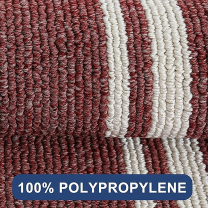 COSY HOMEER Kitchen Rugs Non-Slip 20" x30/20 x48 Inch Thick Polypropylene Standing Mat for Home Machine Washable, Red Frame